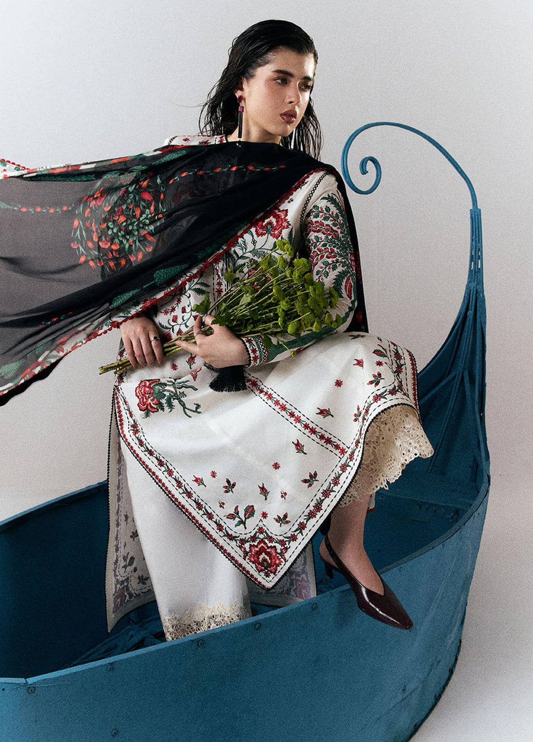 Jugnu by Hussain Rehar Unstitched Embroidered Cotton 3 Piece Suit HR26UCJ Inali JUG-LD D#1278 - Eid Collection