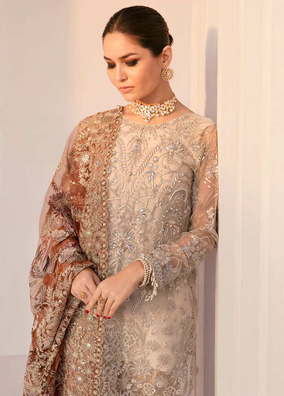Chantelle by Baroque Unstitched Embroidered Net 3 Piece Suit BQ26UFC BQU-CH11-D03 - Festive Collection