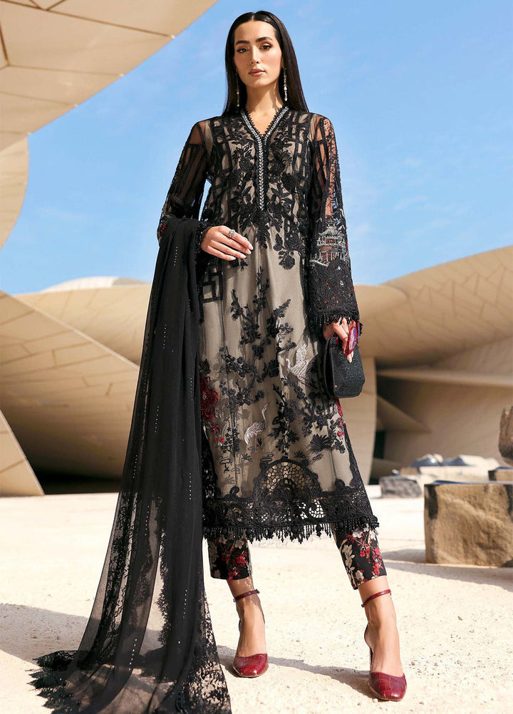 Maria B Unstitched Embroidered Luxury Lawn 3 Piece Suit MB26UEL 7B - Eid Collection