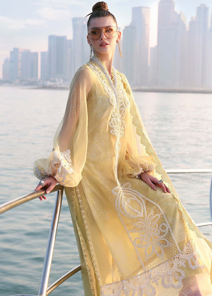 Maria B Unstitched Embroidered Luxury Lawn 3 Piece Suit MB26UEL 4A - Eid Collection