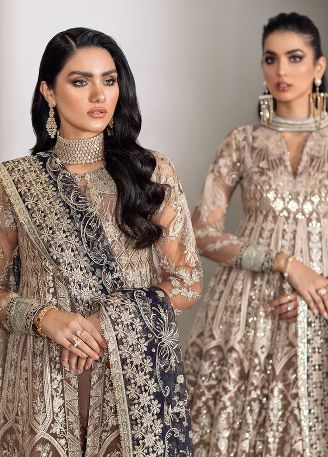 Chantelle by Baroque Unstitched Embroidered Net 3 Piece Suit BQ26UFC EC-07 - Festive Collection