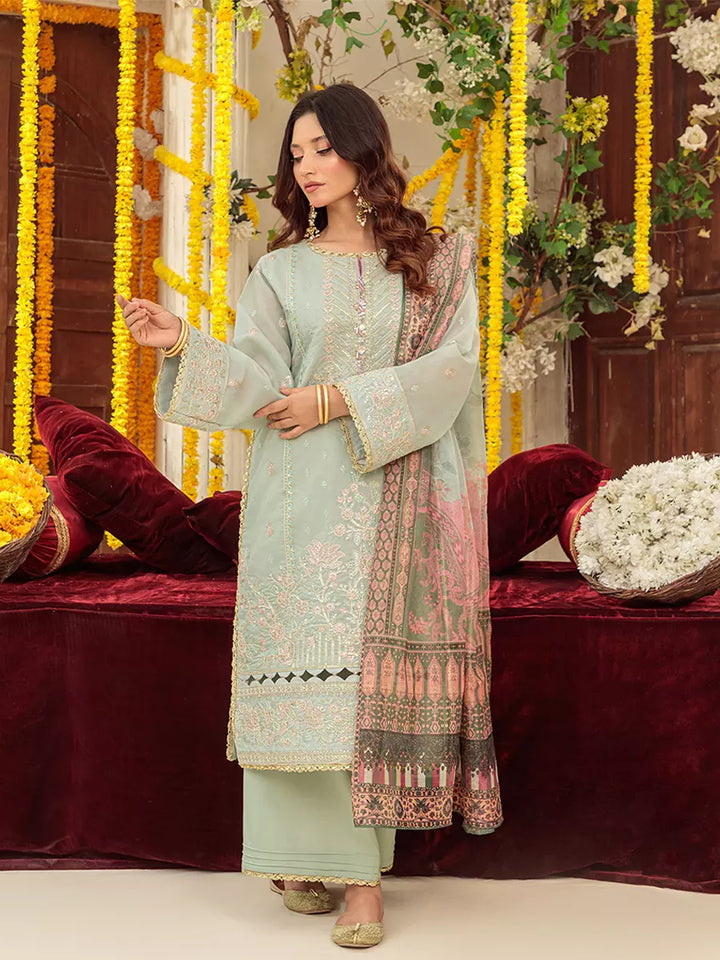 Salitex Unstitched Embroidered Cotton Net 3 Piece Suit SUNW6NO037UT - Festive Collection