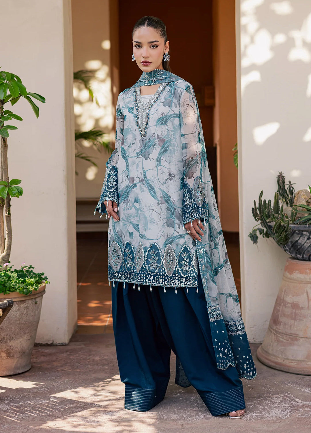 Heirloom by Daria Unstitched Embroidered Chiffon 4 Piece Suit DC26UCH DA-54 - Festive Collection