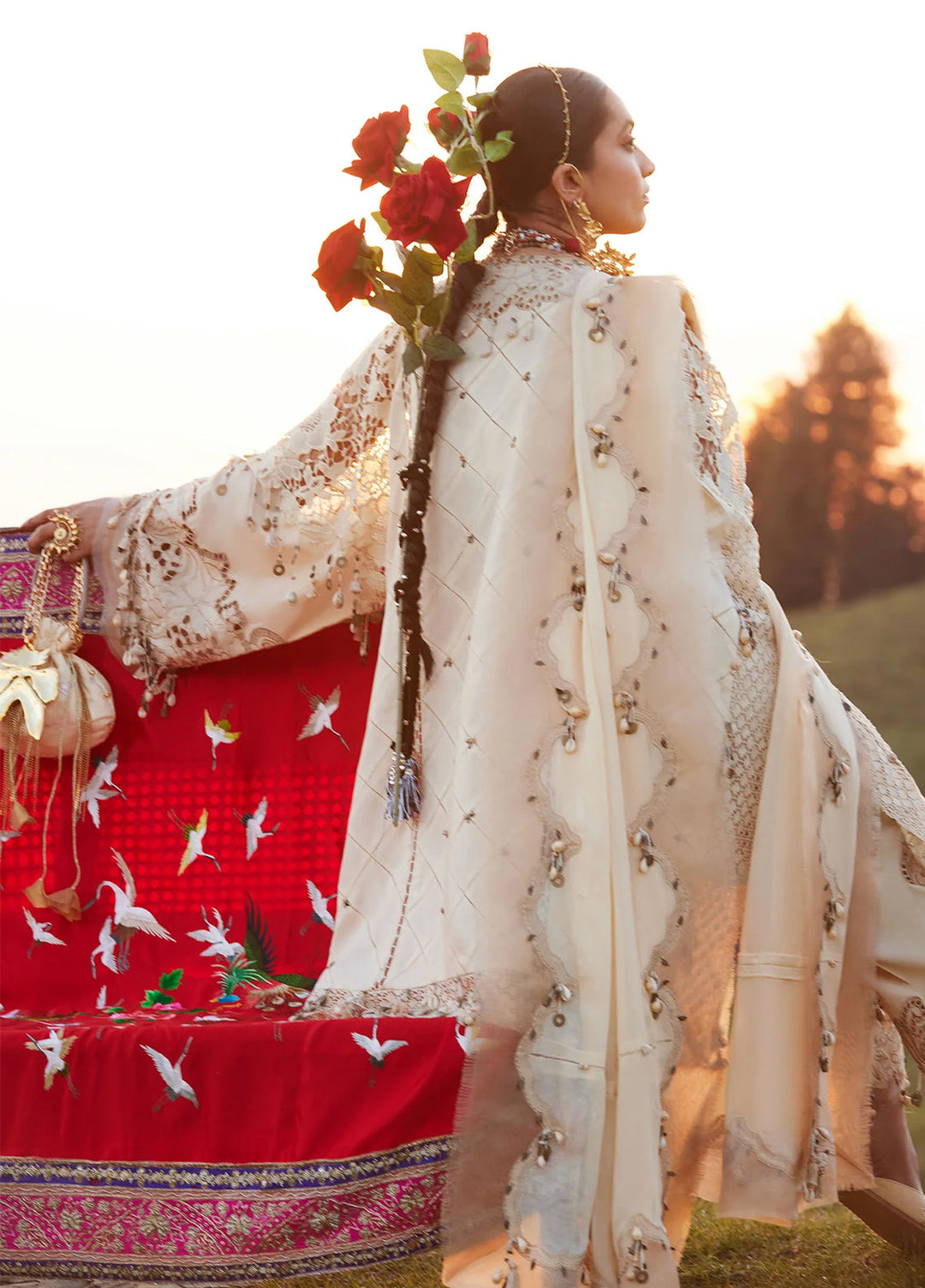 Kashmee Legacy by Elan Unstitched Embroidered Lawn 3 Piece Suit EL26ULKL Brumine EL26-02B - Festive Collection
