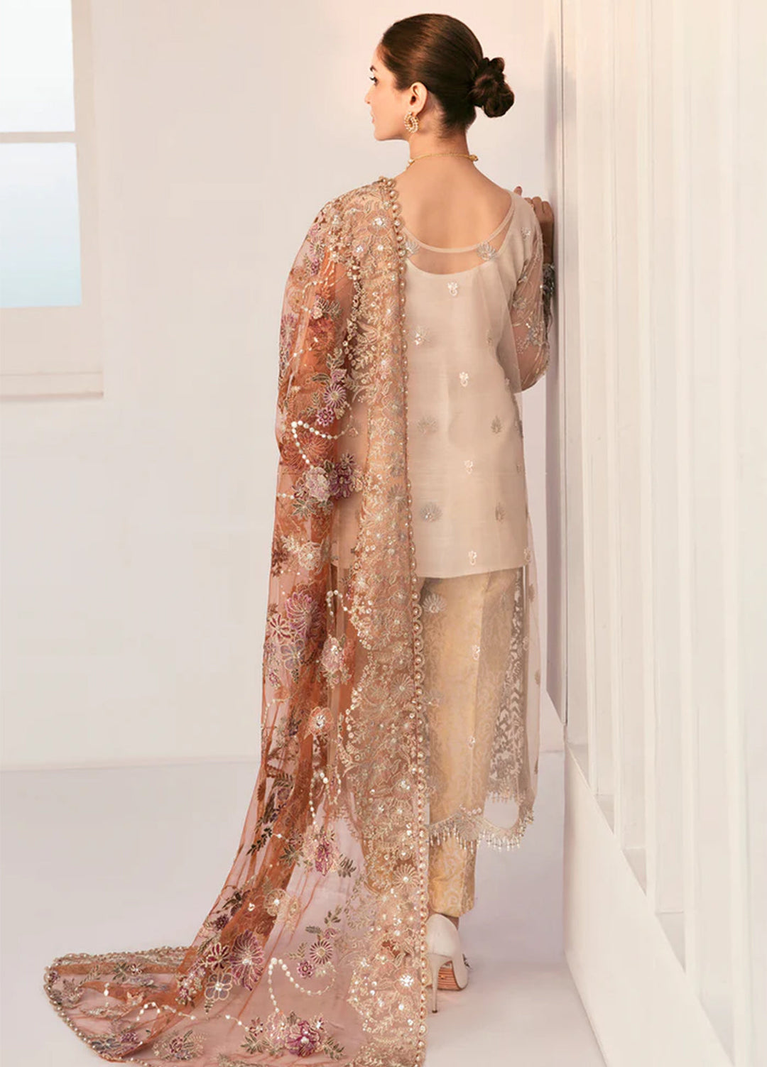 Chantelle by Baroque Unstitched Embroidered Net 3 Piece Suit BQ26UFC BQU-CH11-D03 - Festive Collection