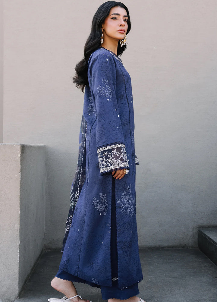 Afsanah by Seran Unstitched Embroidered Lawn 3 Piece Suit SN26UAL D-12 Sia - Summer Collection