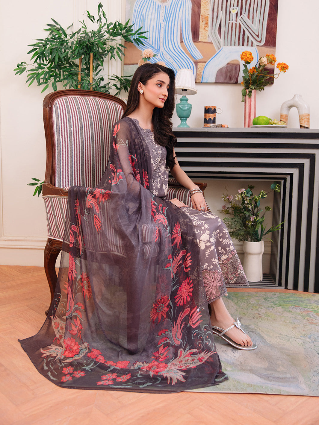 Femmora by Yards Unstitched Embroidered Lawn 3 Piece Suit Hazel Casual Collection