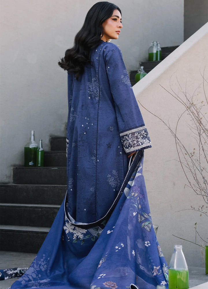 Afsanah by Seran Unstitched Embroidered Lawn 3 Piece Suit SN26UAL D-12 Sia - Summer Collection