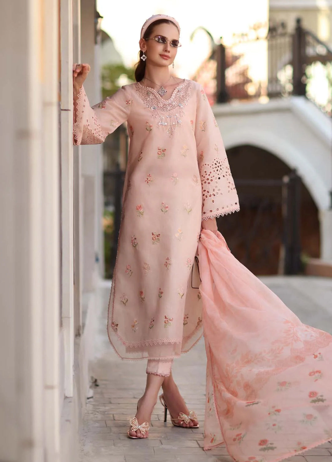 Noor by Saadia Asad Unstitched Embroidered Lawn 3 Piece Suit SA26UNE D-08B - Eid Collection