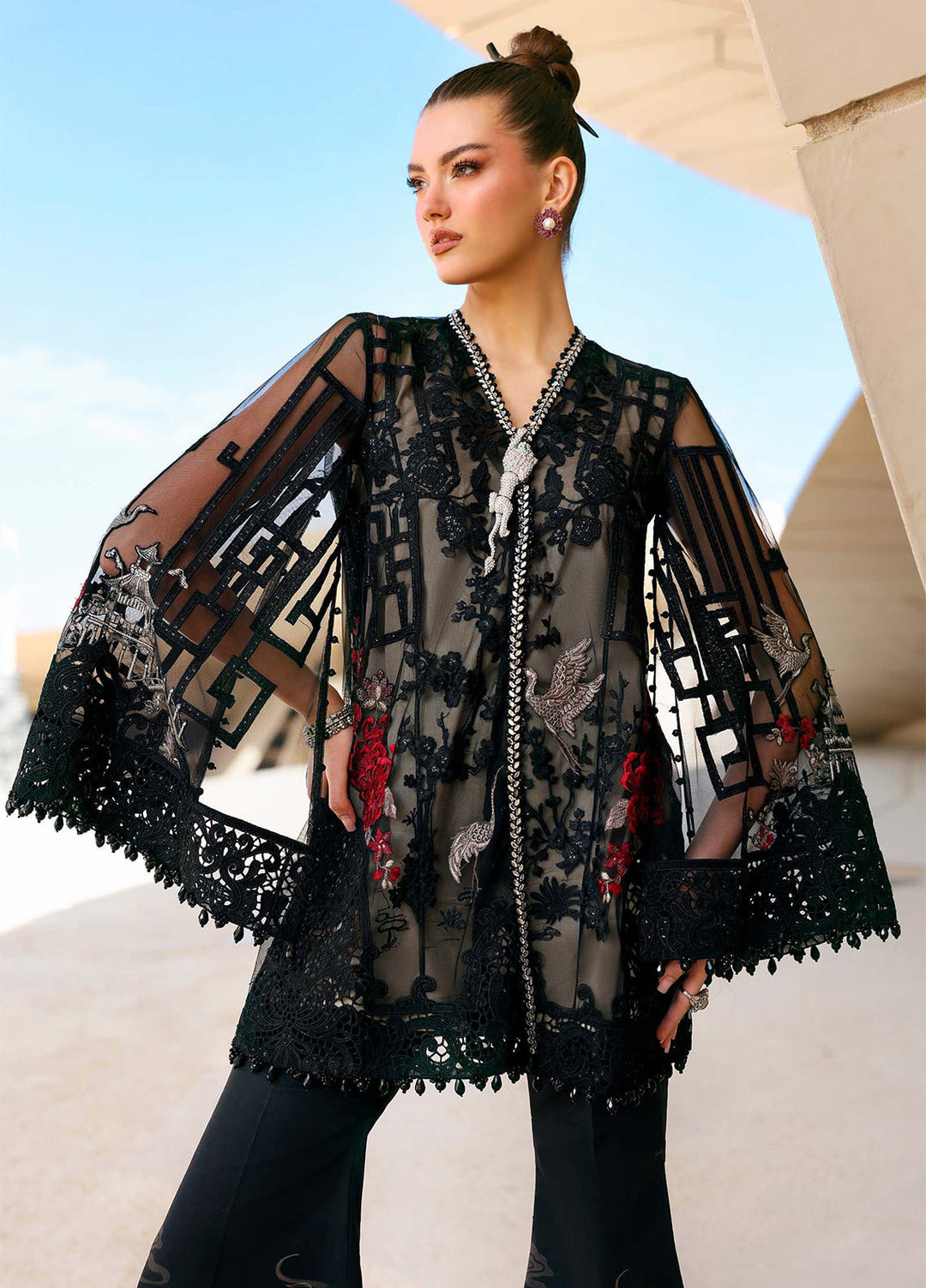 Maria B Unstitched Embroidered Luxury Lawn 3 Piece Suit MB26UEL 7B - Eid Collection