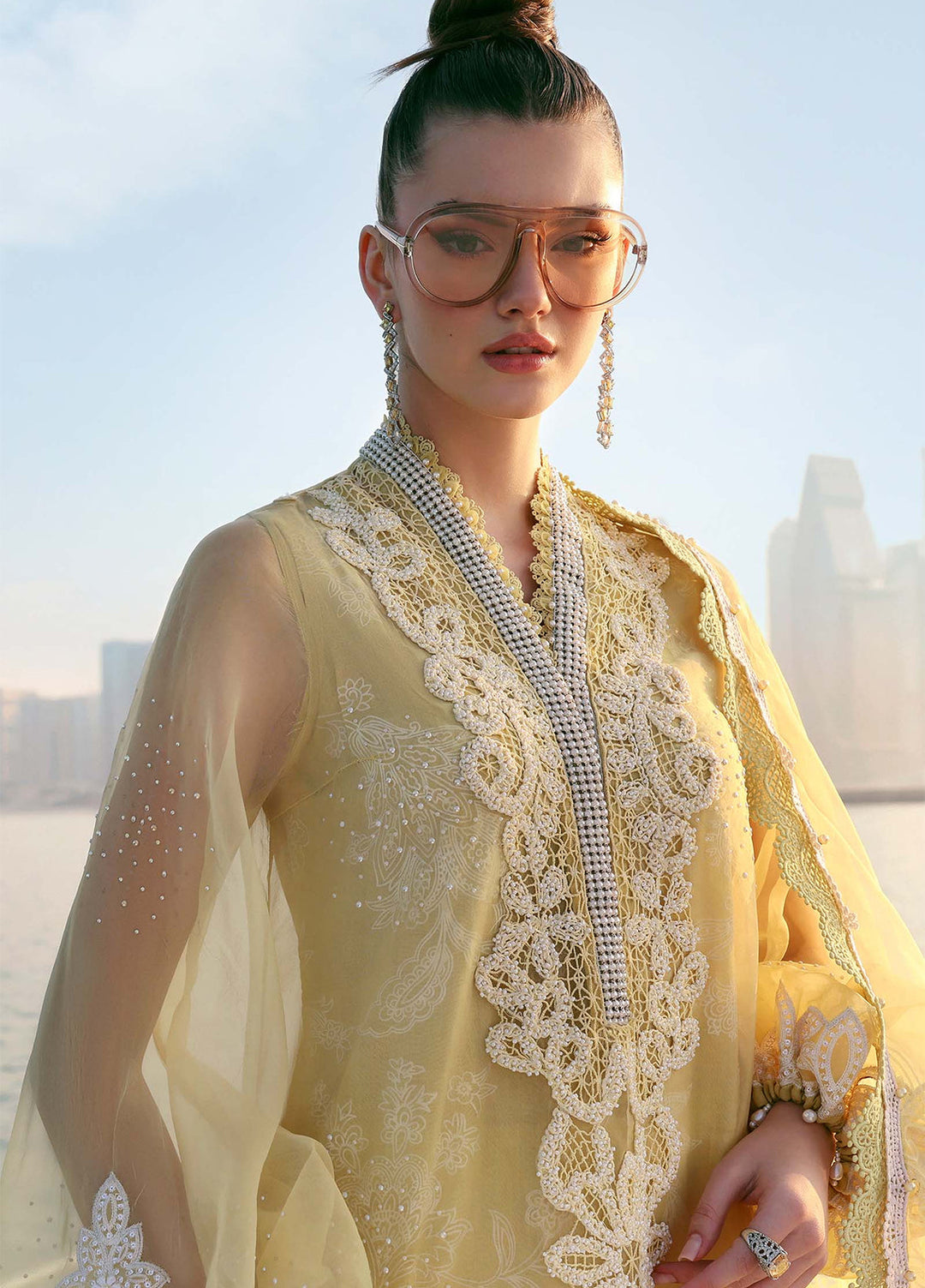 Maria B Unstitched Embroidered Luxury Lawn 3 Piece Suit MB26UEL 4A - Eid Collection