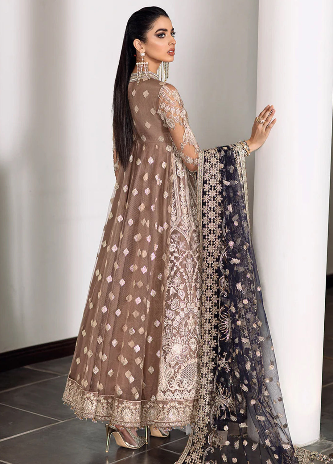 Chantelle by Baroque Unstitched Embroidered Net 3 Piece Suit BQ26UFC EC-07 - Festive Collection