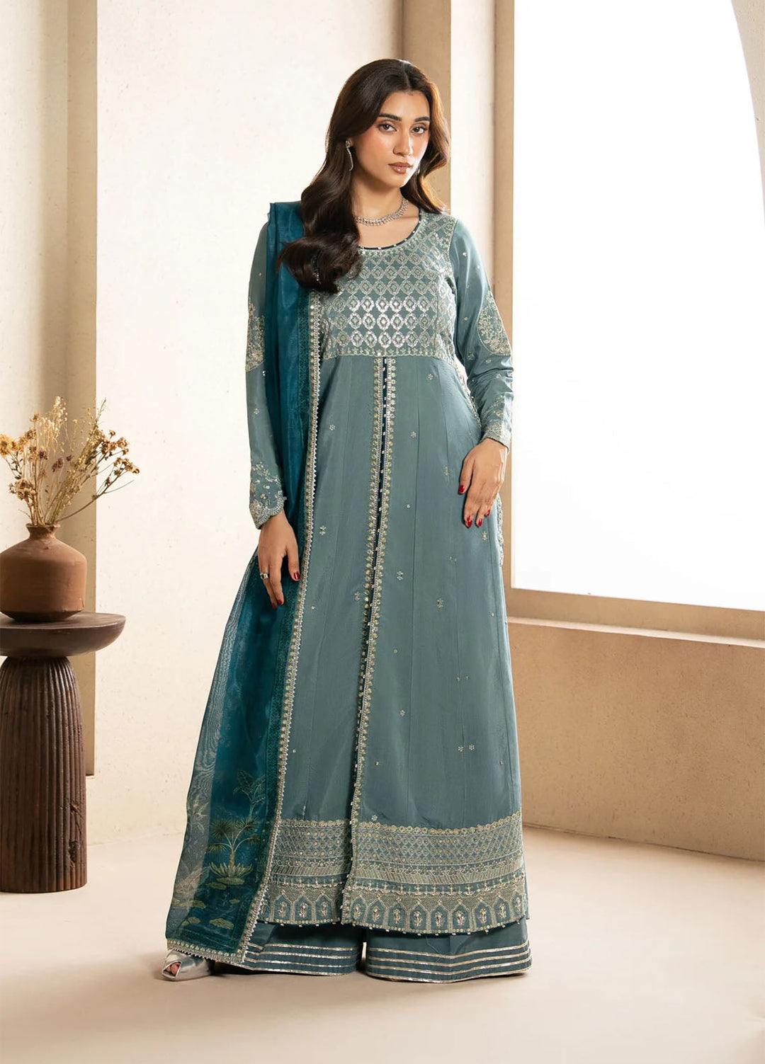 Neoma by Xenia Formals Unstitched Embroidered Raw Silk 3 Piece Suit XE26UNF 06- MAI - Festive Collection