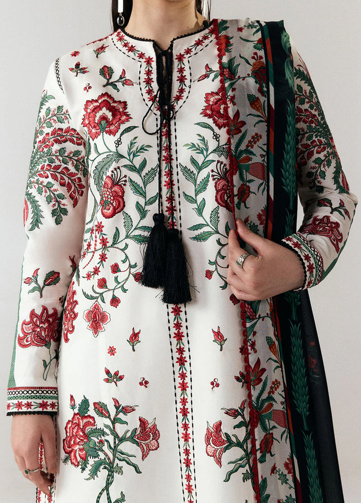 Jugnu by Hussain Rehar Unstitched Embroidered Cotton 3 Piece Suit HR26UCJ Inali JUG-LD D#1278 - Eid Collection