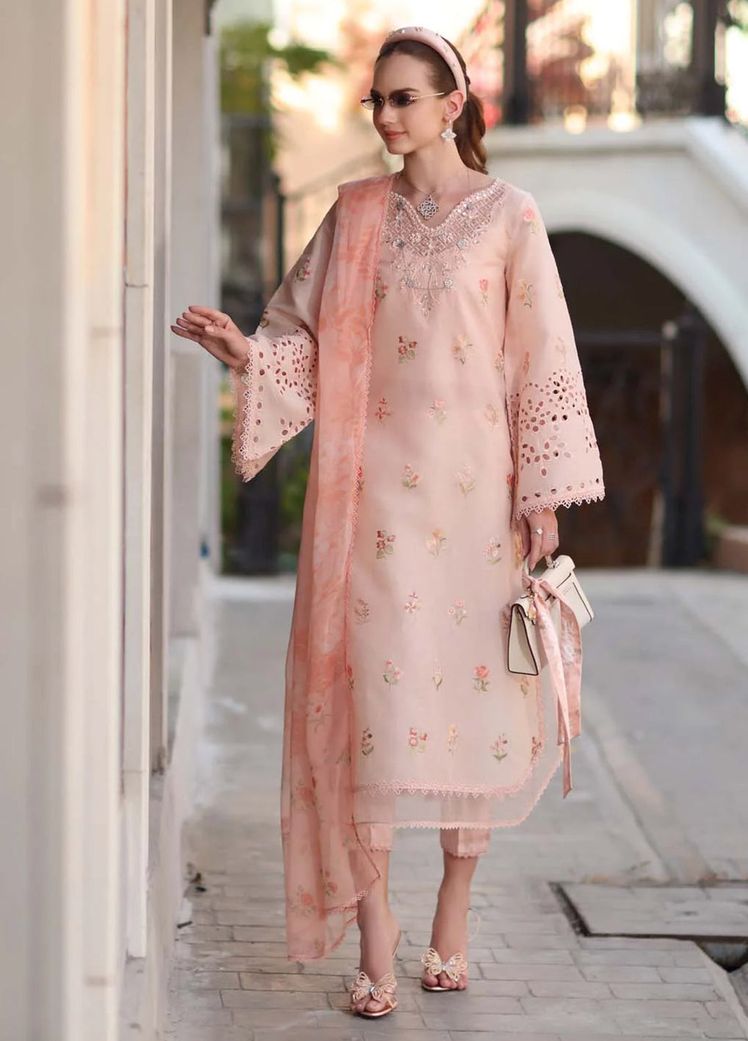 Noor by Saadia Asad Unstitched Embroidered Lawn 3 Piece Suit SA26UNE D-08B - Eid Collection