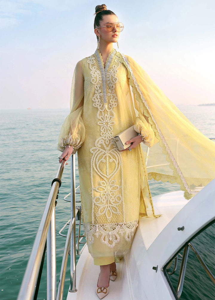Maria B Unstitched Embroidered Luxury Lawn 3 Piece Suit MB26UEL 4A - Eid Collection