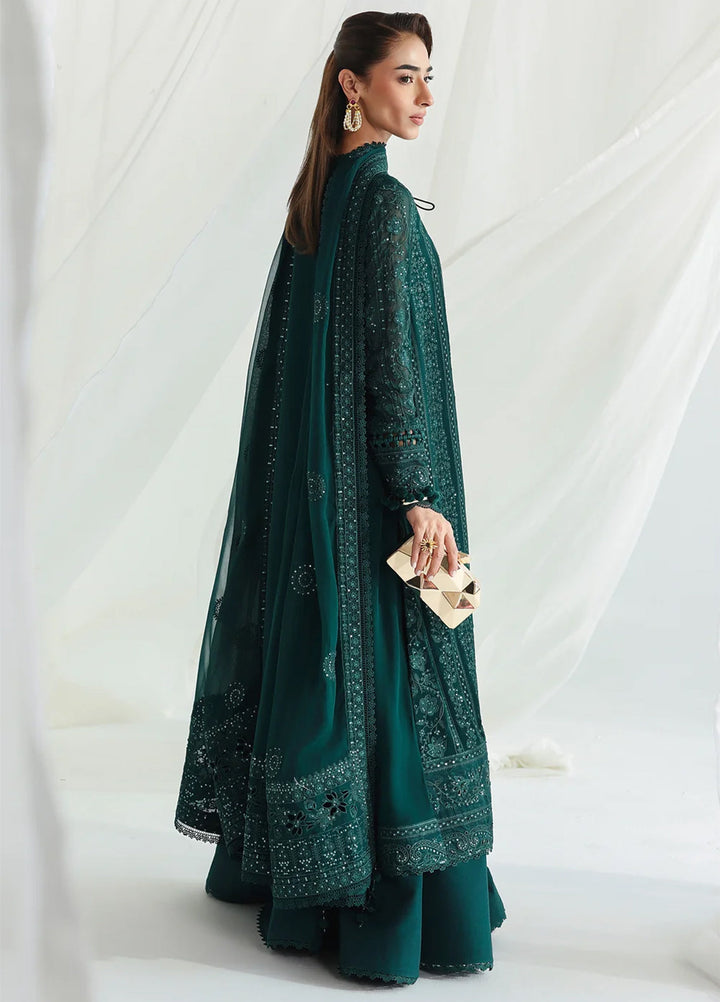 Qalamkar Unstitched Embroidered Chiffon 3 Piece Suit QLK26UCF Janaan QCC-05 - Festive Collection