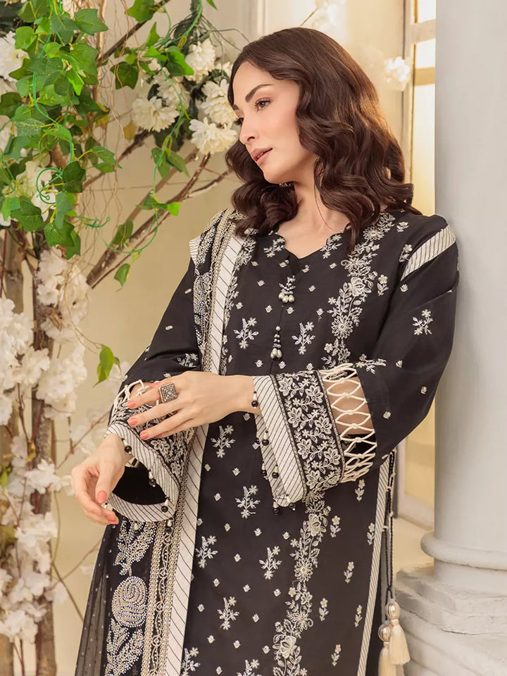 Salitex Unstitched Embroidered Cambric 3 Piece Suit UNS7MK008UT - Festive Collection