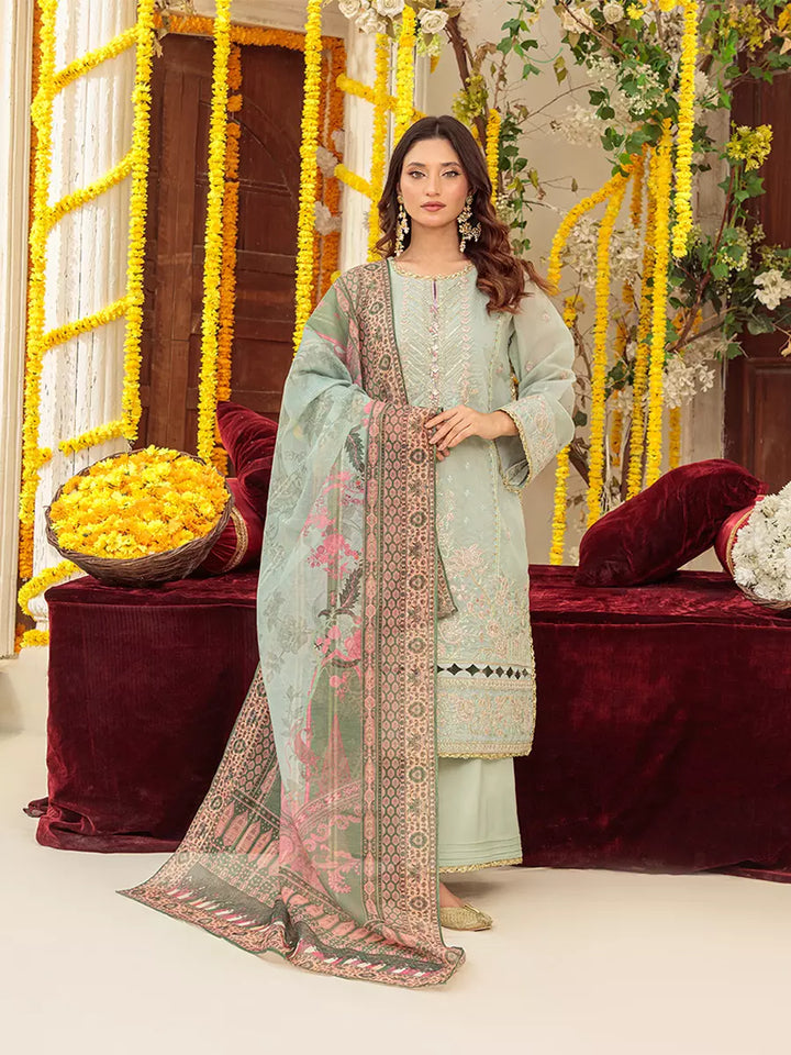 Salitex Unstitched Embroidered Cotton Net 3 Piece Suit SUNW6NO037UT - Festive Collection