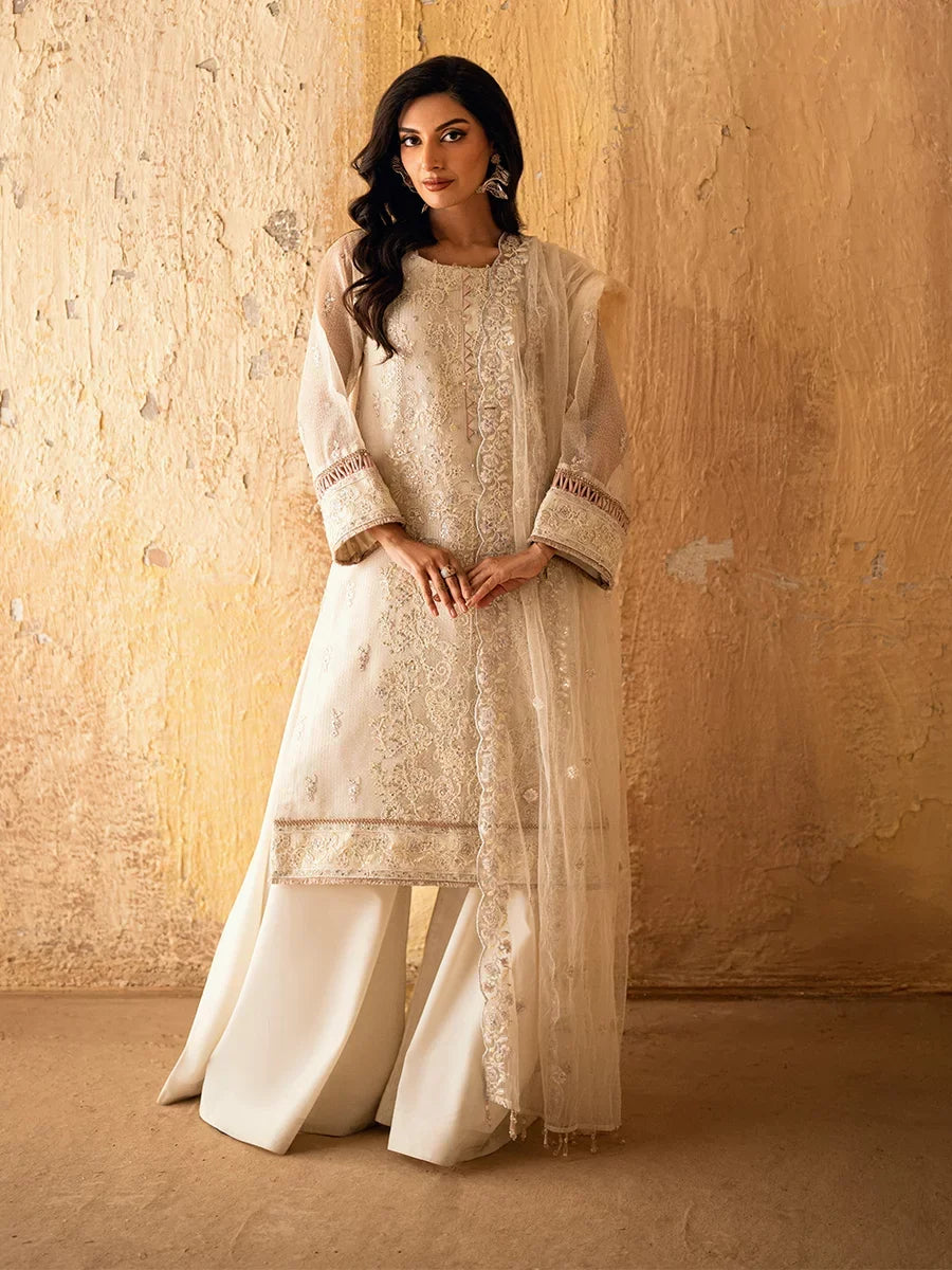 Salitex Unstitched Embroidered Organza Zari 3 Piece Suit SUNS7JI058UT - Eid Collection