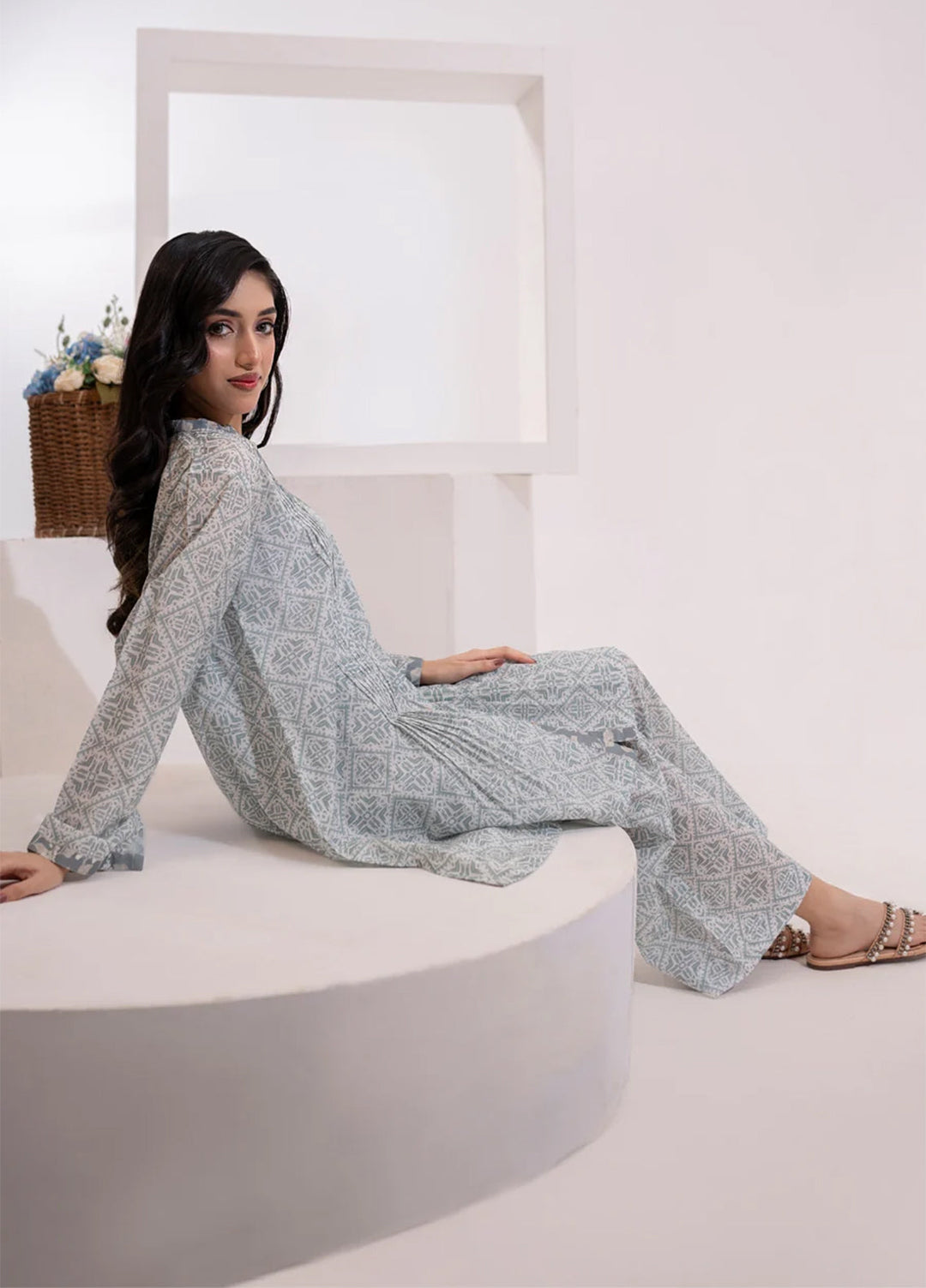 The Print Story by Shamooz RTW Printed Lawn 2 Piece Suit SHM26PL Dove I-L-007 - Casual Collection