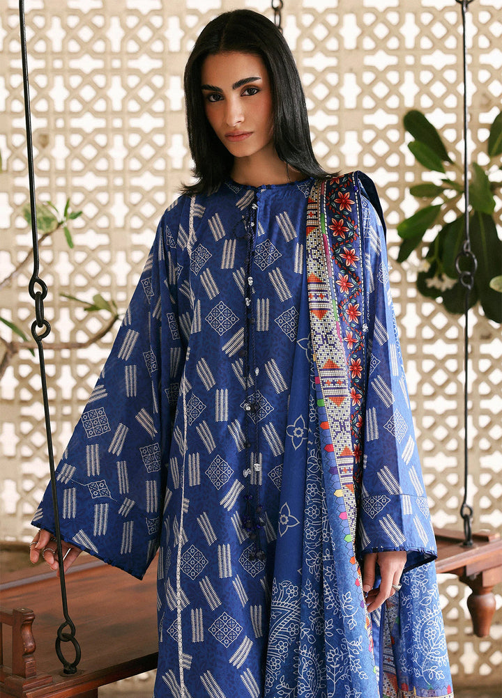 Amaya by Zaha Unstitched Printed Lawn 3 Piece Suit ZK26UAL Zaria APL26-09 - Casual Collection