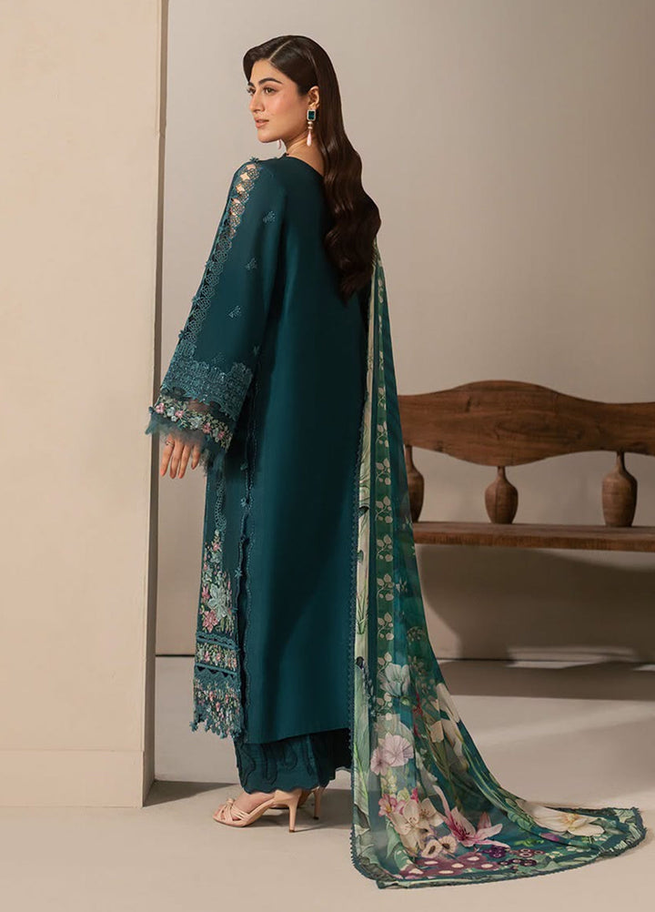 E-Craft by Elaf Unstitched Embroidered Lawn 3 Piece Suit EHC-2A Moss - Casual Collection