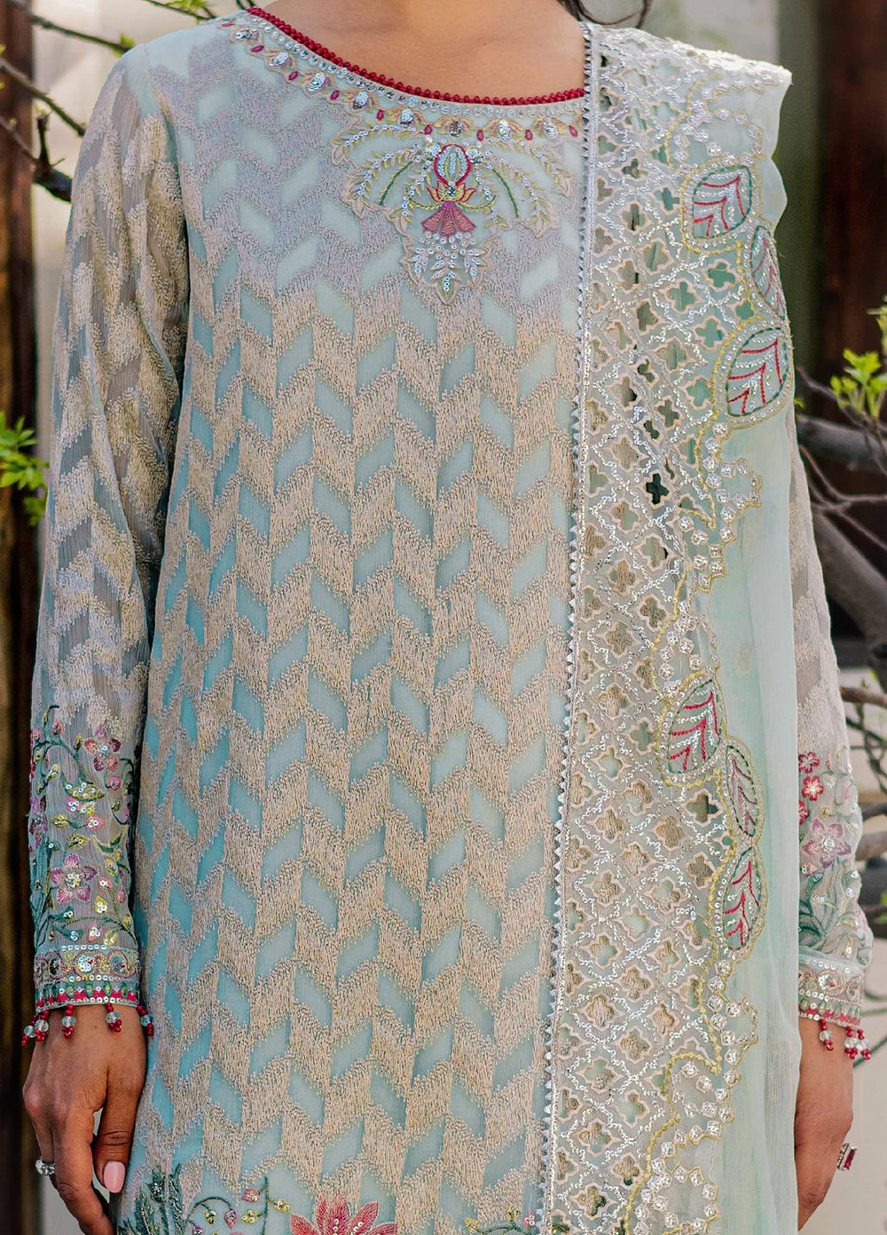 Heirloom by Daria Unstitched Embroidered Chiffon 4 Piece Suit DC26UCH DA-55 - Festive Collection
