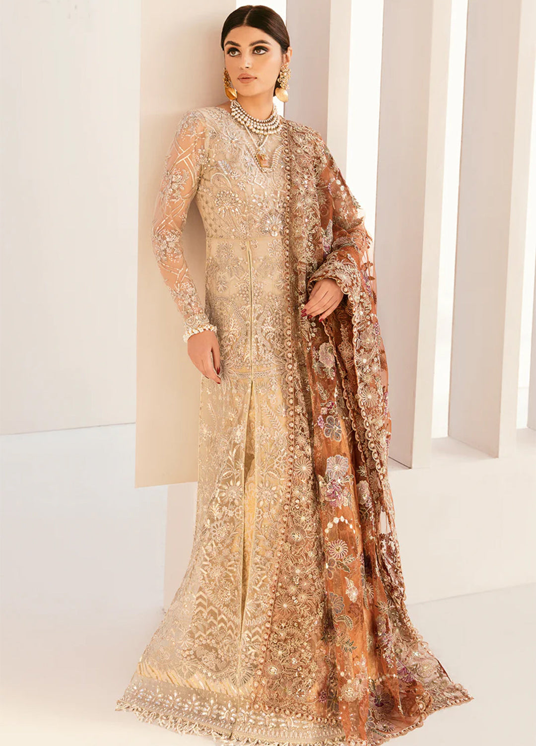Chantelle by Baroque Unstitched Embroidered Net 3 Piece Suit BQ26UFC BQU-CH11-D03 - Festive Collection