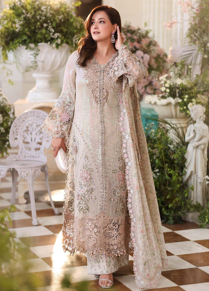 Maria B Unstitched Embroidered Chiffon 3 Piece Suit MB26UCF D7 - Festive Collection