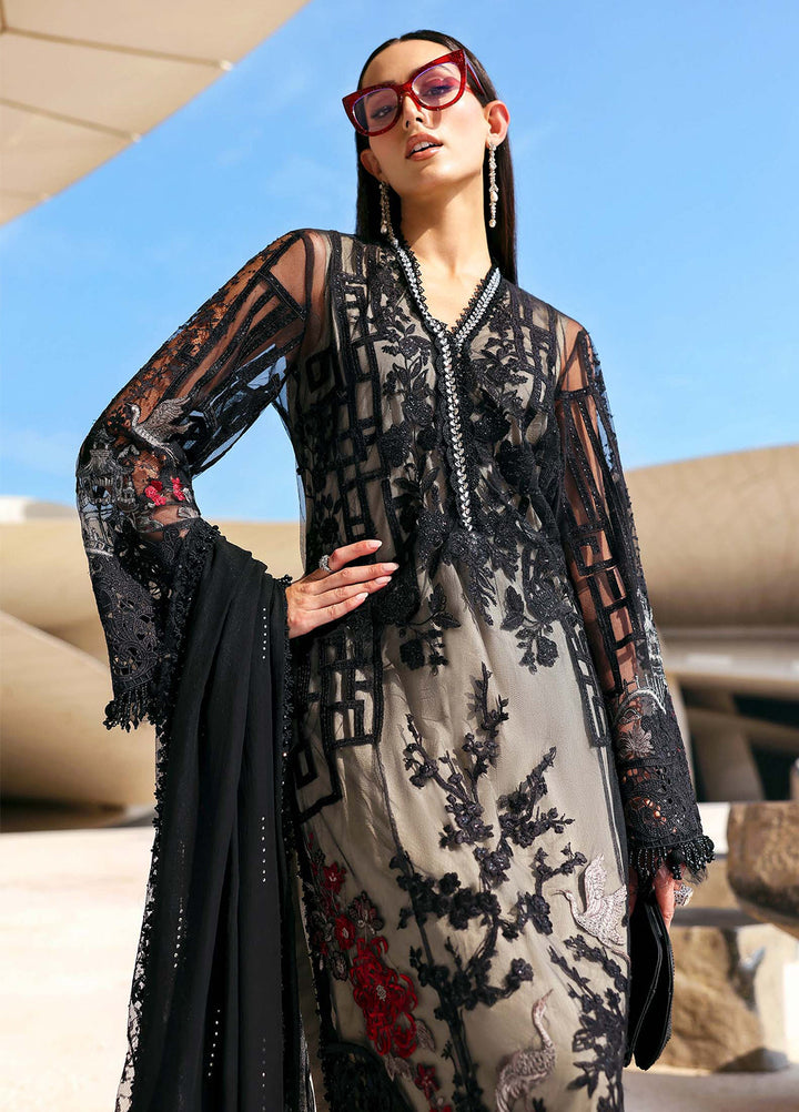 Maria B Unstitched Embroidered Luxury Lawn 3 Piece Suit MB26UEL 7B - Eid Collection