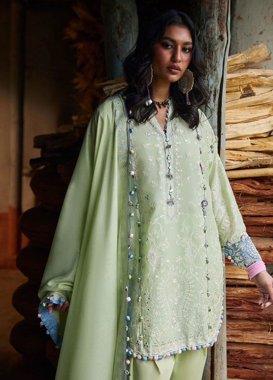 Meili by Zaha Unstitched Embroidered Lawn 3 Piece Suit ZK26UML ZL26-02A - Festive Collection