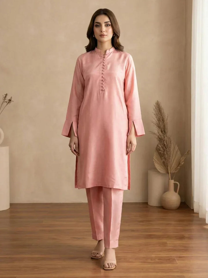 Salitex Women Solids Silk 2 Piece Suit WP7L2PBC053 - Summer Collection