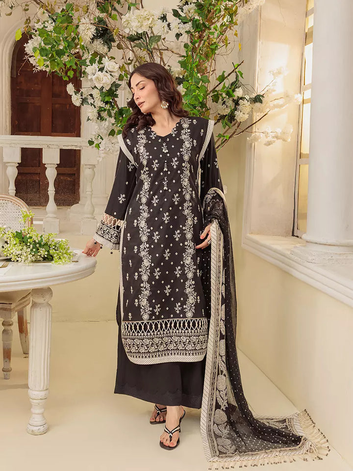 Salitex Unstitched Embroidered Cambric 3 Piece Suit UNS7MK008UT - Festive Collection