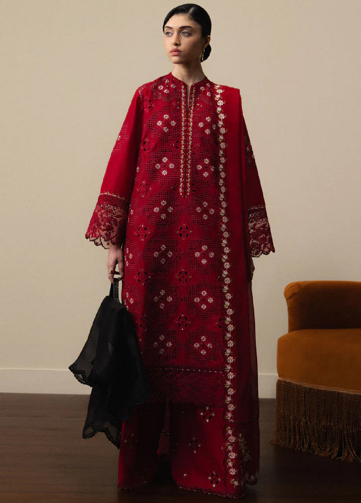 Satori by Zara Shahjahan Unstitched Embroidered Lawn 3 Piece Suit ZS26USL D-8 AKARI - Summer Collection