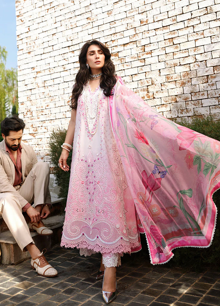 AMoi by Mushq Unstitched Embroidered Luxury Lawn 3 Piece Suit MU26AHL D-2 Silent Dreamer - Summer Collection