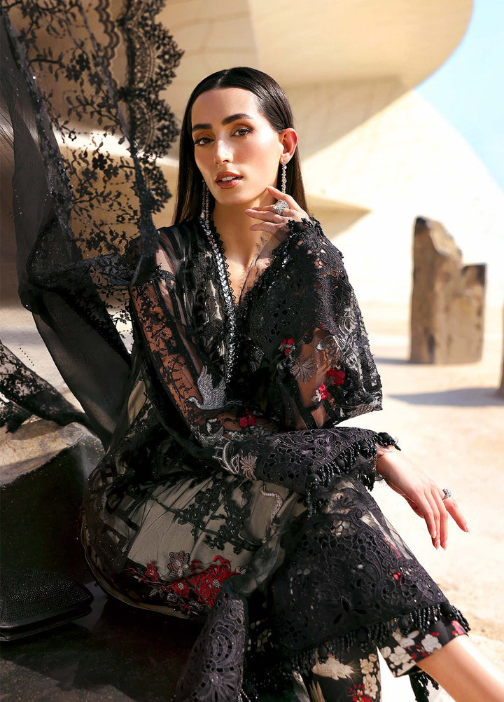 Maria B Unstitched Embroidered Luxury Lawn 3 Piece Suit MB26UEL 7B - Eid Collection