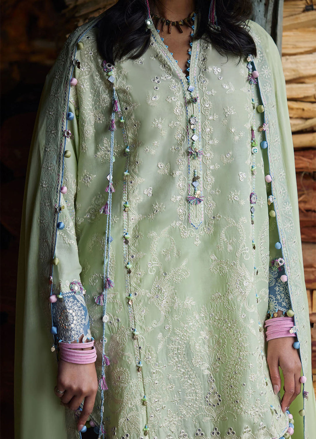 Meili by Zaha Unstitched Embroidered Lawn 3 Piece Suit ZK26UML ZL26-02A - Festive Collection