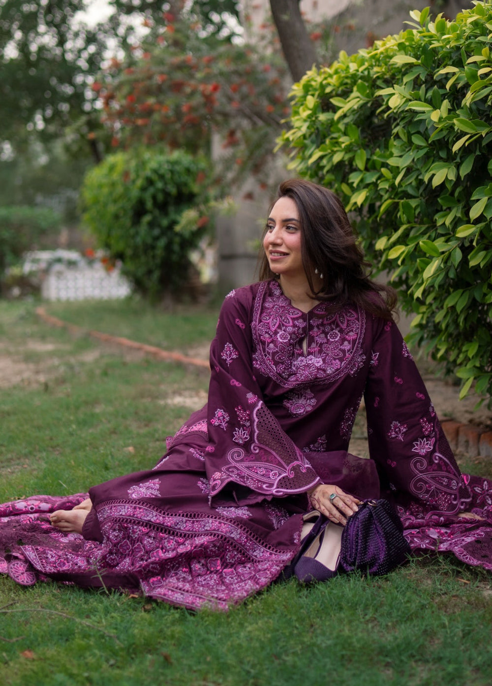 Aura of Flora by Zarizaa Unstitched Embroidered Lawn 3 Piece Suit BERRY Lawn Collection