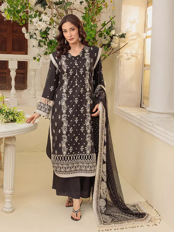 Salitex Unstitched Embroidered Cambric 3 Piece Suit UNS7MK008UT - Festive Collection