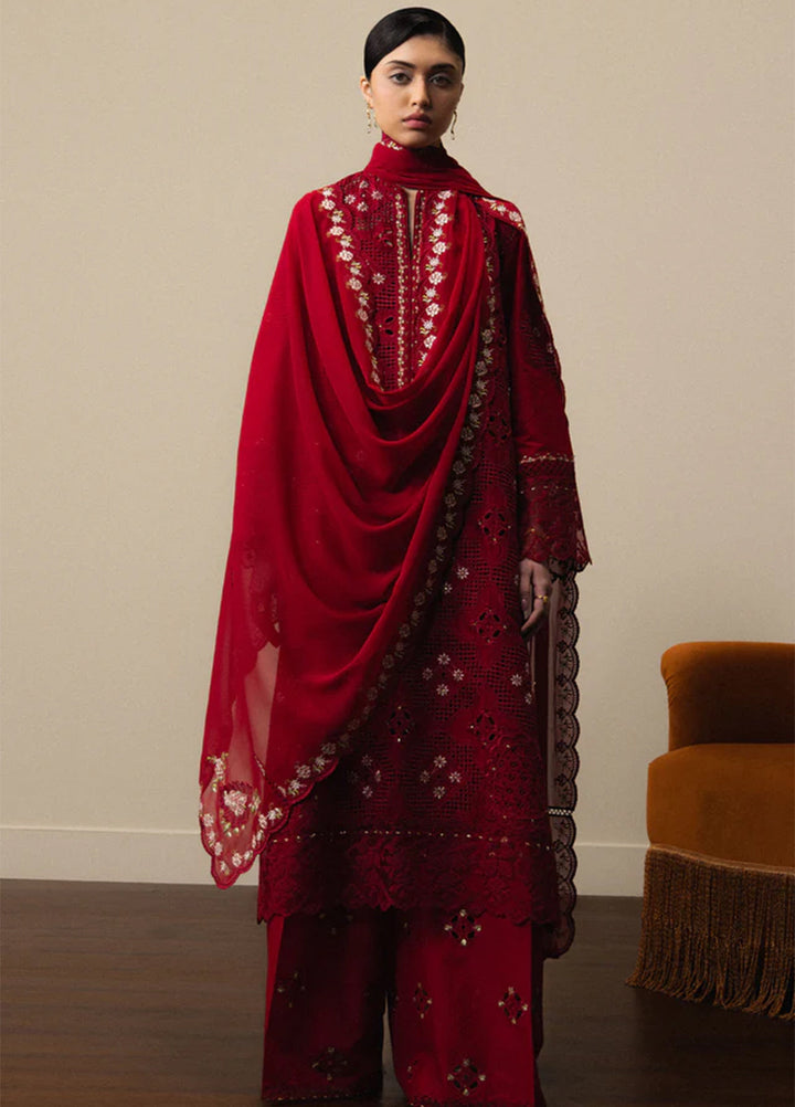 Satori by Zara Shahjahan Unstitched Embroidered Lawn 3 Piece Suit ZS26USL D-8 AKARI - Summer Collection