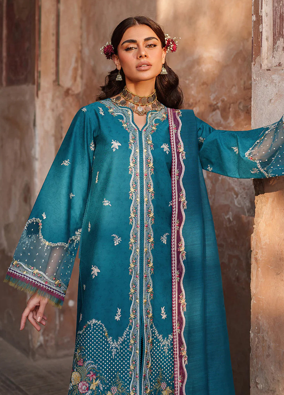 Suroor by Bin Ilyas RTW Embroidered Jacquard Lawn 3 Piece Suit BI26PSL 243B - Festive Collection