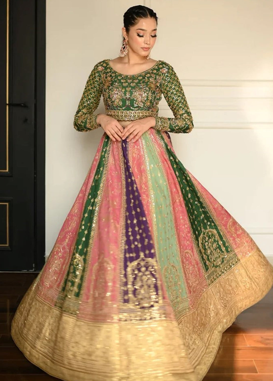 Jhil Mil by Maria Osama Khan Embroidered Raw Silk Suits Unstitched 3 Piece MOK25JM Rangrez - Wedding Collection