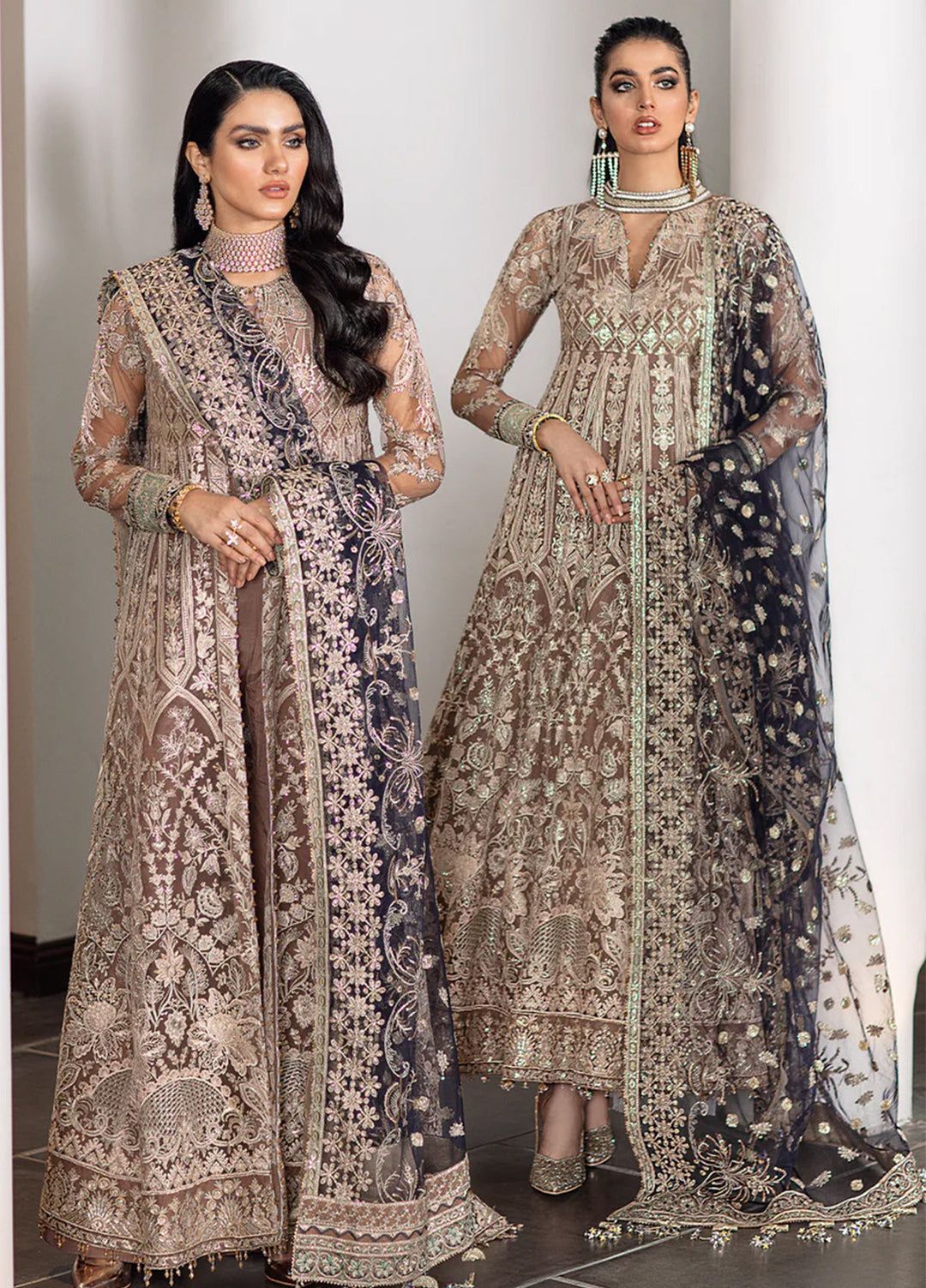 Chantelle by Baroque Unstitched Embroidered Net 3 Piece Suit BQ26UFC EC-07 - Festive Collection