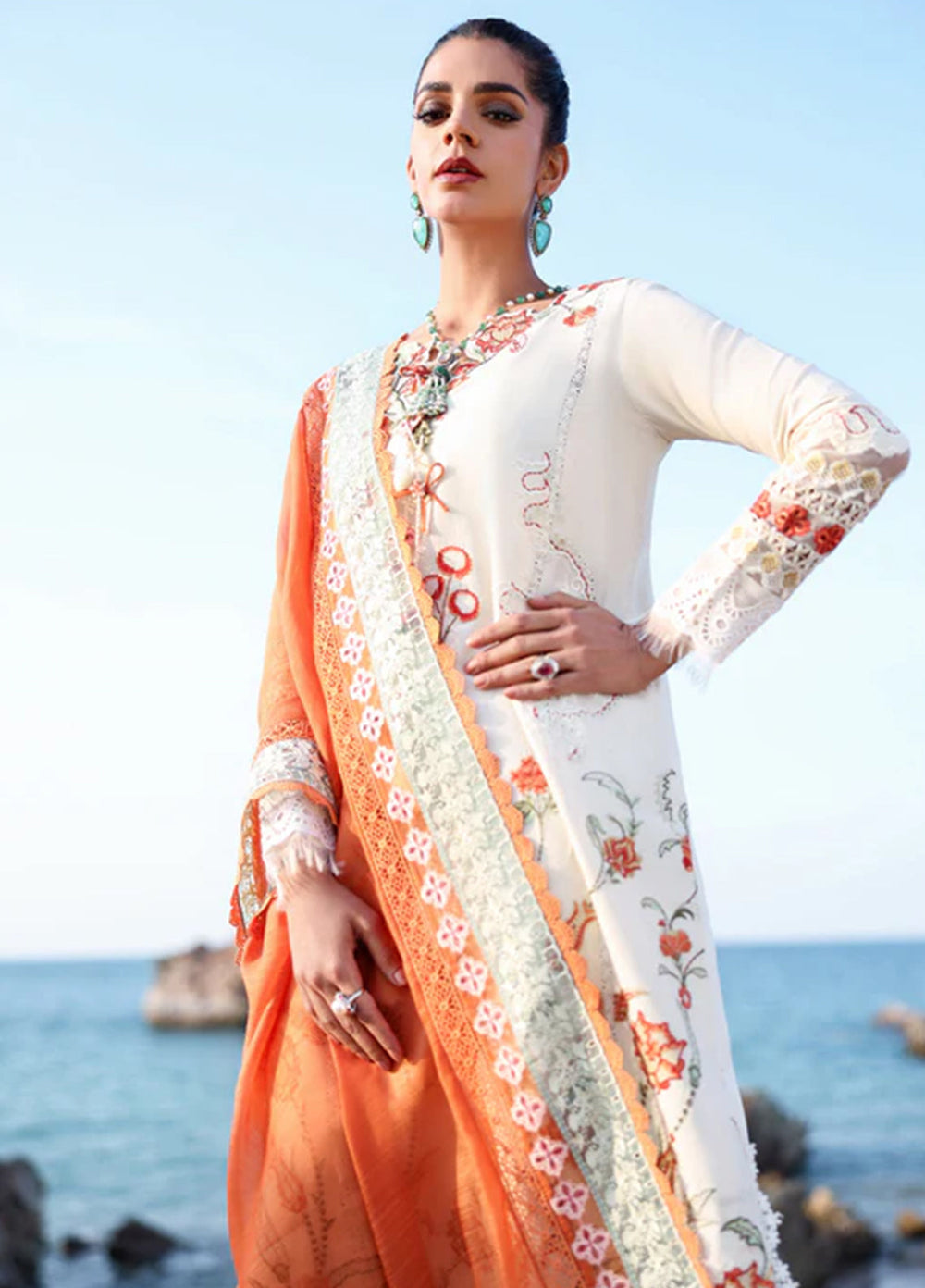 Saira Shakira Unstitched Embroidered Lawn 3 Piece Suit SSR26ULE SS-005A - Eid Collection
