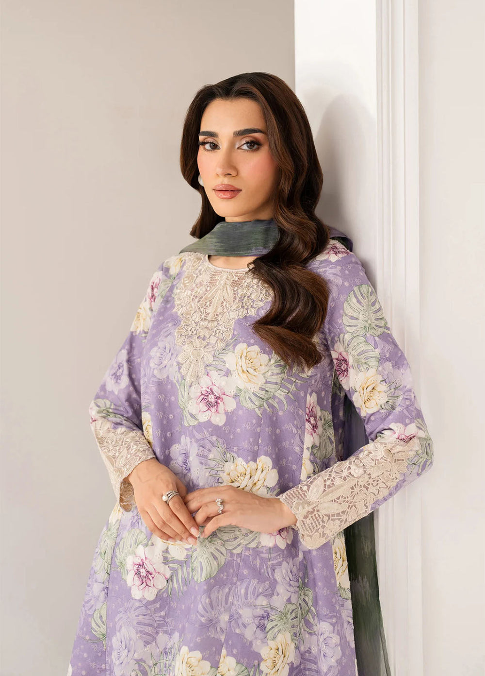 Xenia Formals Unstitched Embroidered Lawn 3 Piece Suit XE26ULS D-01 Rouvi - Summer Collection