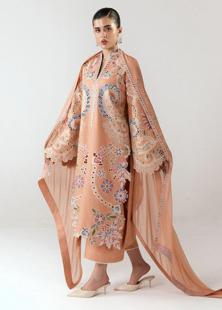 Jugnu by Hussain Rehar Unstitched Embroidered Cotton 3 Piece Suit HR26UCJ Nila JUG-LD D#1283 - Eid Collection