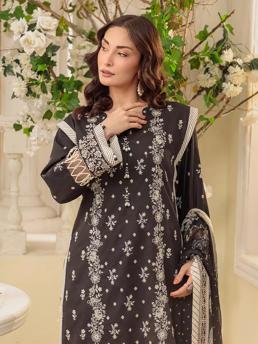 Salitex Unstitched Embroidered Cambric 3 Piece Suit UNS7MK008UT - Festive Collection
