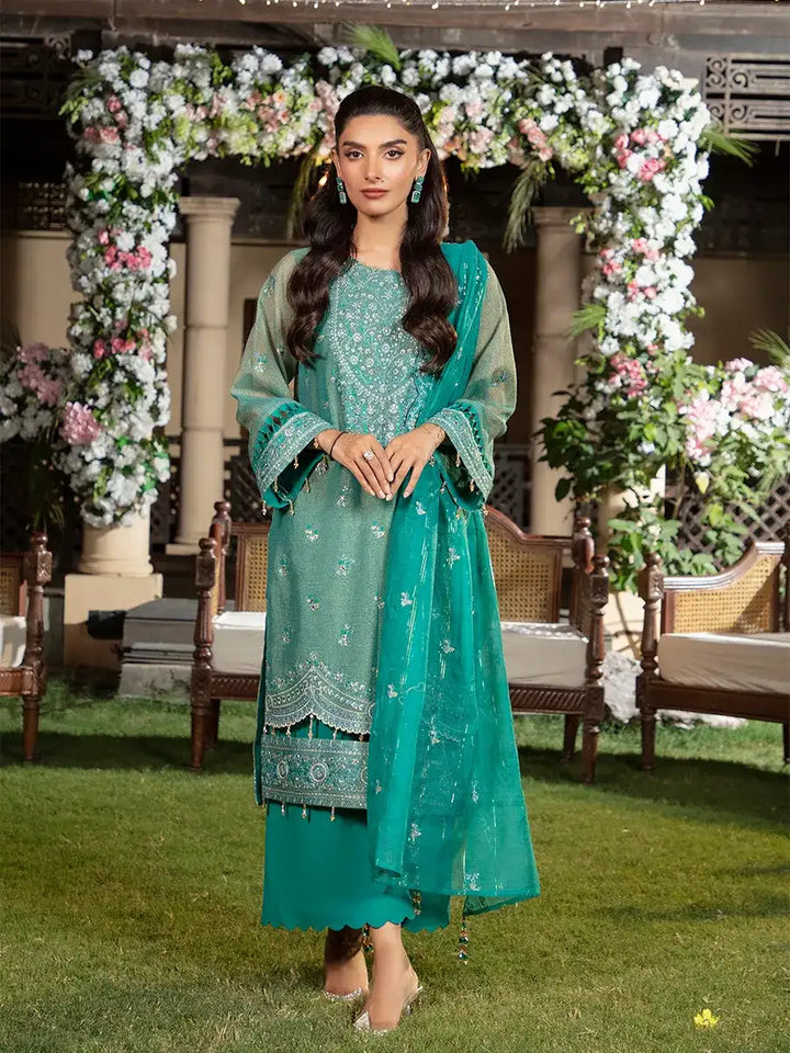 Jashn e Noor by Salitex Unstitched Embroidered 3 Piece Raw Silk SUNW7NO092 - Summer Collection