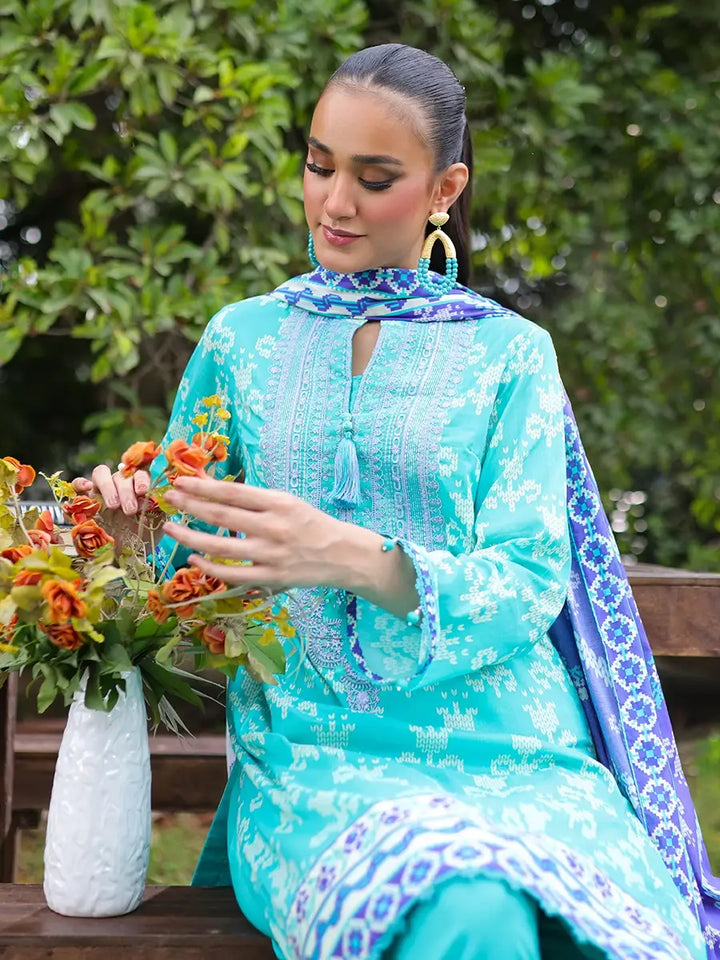 Salitex Women Embroidered Cambric 3 Piece Suit WUS3BS24IZ007 - Winter Collection